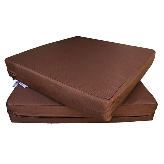 2 Pack 25"x25"x5" Memory Foam Platform Water-resistant Cushions for Outdoor Patio Seats