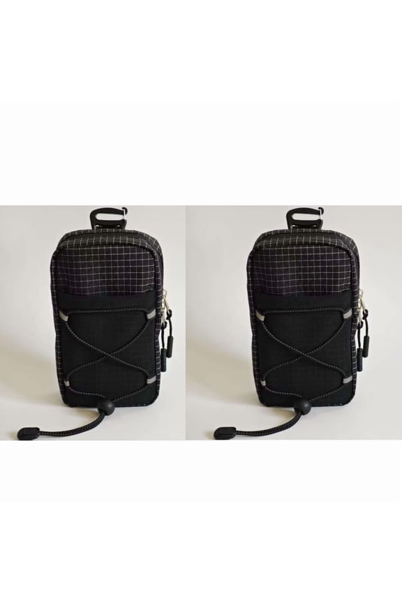 2-Pack Outdoor Backpack Shoulder Strap Pouch, Multi-Functional Phone Holder Bag - Portable Waist Pack for Hiking, Camping & Biking