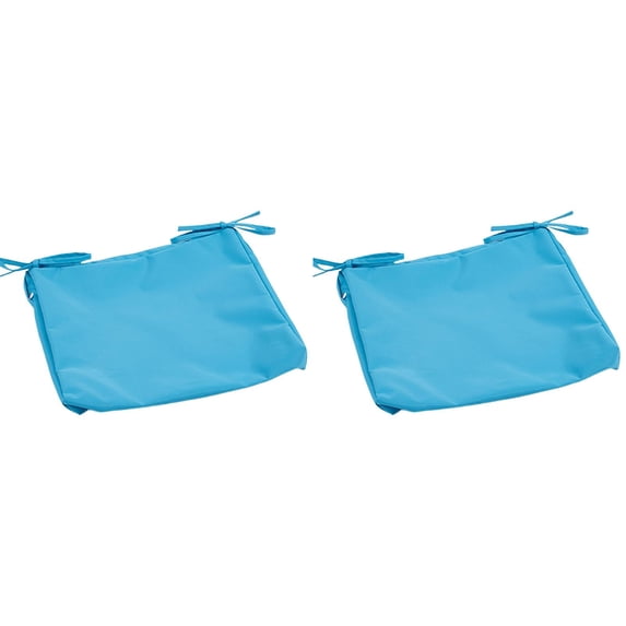 2-Pack Outdoor Cushion Cover with Zipper & Ties, Waterproof Fade-Resistant Slipcover for Patio Garden Rattan Chair Seat, Washable, Sky Blue, By Preplabs