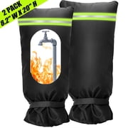 Outdoor Faucet Covers for Winter, 8.2 W x 20 H 2 Pack Outside Yard Hydrant Protector Socks Winter, Insulated Hose Bib Protector Cover, Spigot Pipe Cover Freeze Protection Black