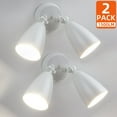 thumbnail image 1 of 2 Pack Outdoor Flood Light Fixtures With Dual Adjustable Heads,1500lm Exterior Spotlights,Dual Control-Switch/ Dusk-to-Dawn,IP54 Waterproof,4000K Security Lights(10W PAR38 LED Bulbs Included), 1 of 9