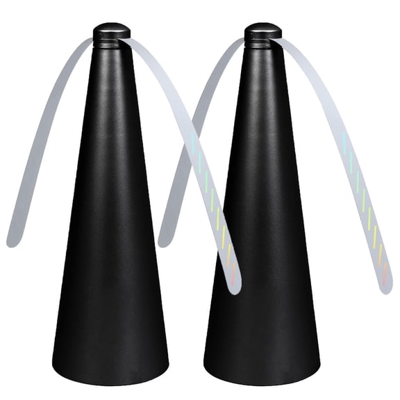 2 Pack Outdoor Fly Repellent Fan, Outside or Inside Table use, Restaurant, Barbeque, Events, Deter Flies, Wasps, Bees, Other Moscas and Bugs Away, Battery Operated, Tabletop, Hanging Hook.