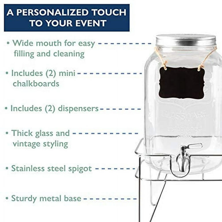 Outdoor Glass Beverage Dispenser with Stainless Steel Spigot - 2 Gallo -  ilyapa