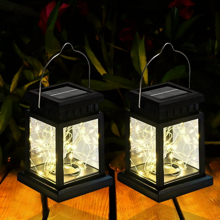 2-pack Waterproof Outdoor Solar Lantern Hanging Light LED Candle Yard Patio Garden Lamp 2-pack Waterproof Outdoor Solar Lantern Hanging Light LED Candle Yard Patio Garden Lamp
