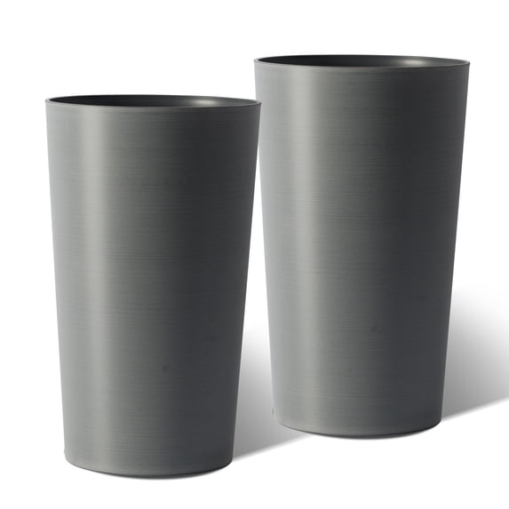2 Pack Outdoor Planters with Liners,21.7 in Modern Tall Square Planter Box for Indoor/Outdoor,Grey