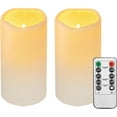 2 Pack Outdoor Plastic flameless Candles with Remote Control and Timer