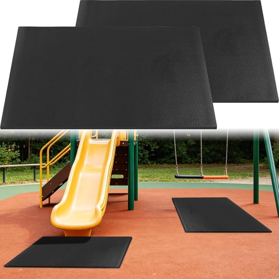 2 Pack Outdoor Playground Mats, 40 * 24 Inch High-Density PVC High Density Waterproof Anti Slip Floor Pads Double Sided Wear Resistant Protection Mats for Treadmill Swings Slides Indoor and Yard Use