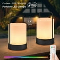 thumbnail image 1 of Postlucky 2-Pack Cordless Table Lamps Rechargeable, 8" Portable Outdoor Battery Bedside Table Lamp for Bedroom Living Room, 1 of 7