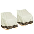 thumbnail image 1 of 2 Pack Outdoor Rocking Chair Covers, Patio Swivel Chair Covers, Outdoor High Back Chair Covers for Wicker Patio Set Waterproof, 27.55W x 32.67D x 38.97H inches, Beige&Mocha, 1 of 7