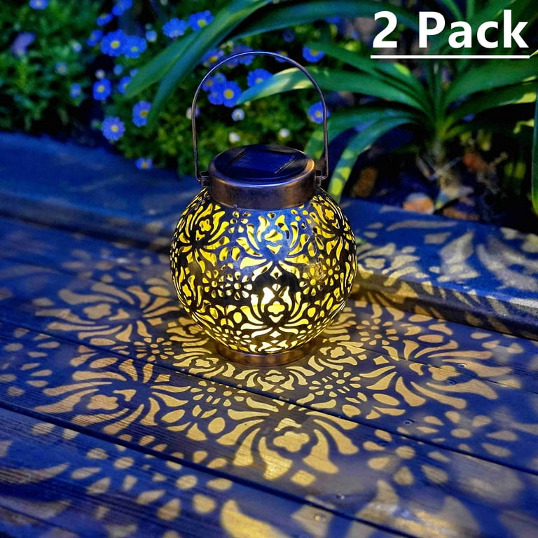 2-pack Waterproof Outdoor Solar Lantern Hanging Light LED Candle Yard Patio Garden Lamp 2-pack Waterproof Outdoor Solar Lantern Hanging Light LED Candle Yard Patio Garden Lamp
