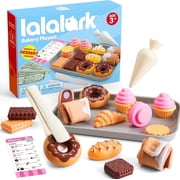 Lalalark 36Pcs Cookie Play Food Set, Kitchen Pretend Toy Food Sets with Plastic Cookies and Baking Sheet for Boys and Girls, Best Gift for Kids