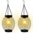 thumbnail image 1 of 2 Pack Outdoor Solar Lantern Hanging Lights Waterproof Decor for Patio, Garden, Pathway Tree, Balcony, Lawn, Yard, 1 of 9
