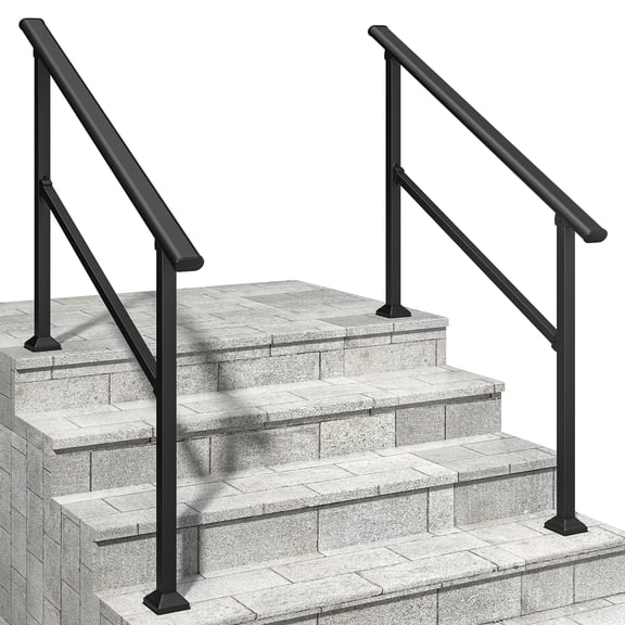 2 Pack Outdoor Step Handrail Fits 3 to 4 Steps