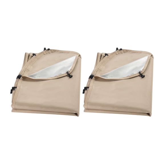 2 Pack Outdoor Sun Shade Sail Canopy, Silver Coated 300D Oxford Cloth UV Cover for 66 ft Outdoor Screen House Tent