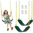 thumbnail image 1 of 2 Pack Outdoor Swing Seats with 66" Rust-Resistant Heavy Duty Chains, 330lb Capacity Anti-Slip Seat, Green Playground Swing Set Accessories Replacement for Backyard, Kids & Adults, 1 of 8