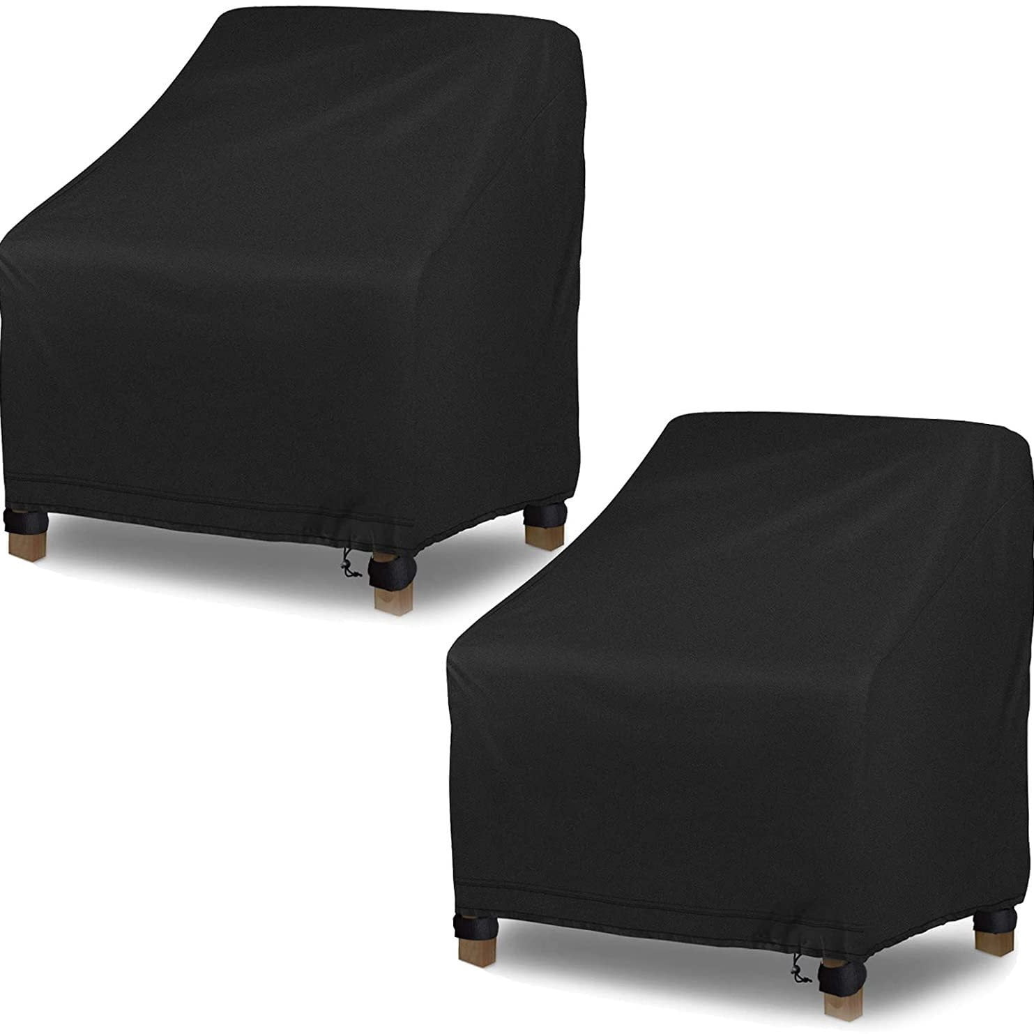 2 Pack Outdoor Swivel Lounge Chair Cover,100% Waterproof Heavy Duty Outdoor Chair Covers, (33 W x 35 D x 38.5 H inches) Patio Furniture Cover for Swivel Patio Chair, Black