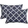 thumbnail image 1 of 2 Pack Outdoor Throw Pillows 21x15 Inch Water-Resistant Decorative Pillow Cushions with Insert for Patio Garden Porch, Blue Diamond, 1 of 14