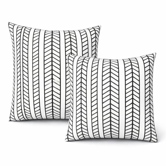 2 Pack Outdoor Throw Pillows, Waterproof & Fade-Resistant Patio Cushions, 18x18 Inch Decorative Outdoor Pillows for Garden, Porch, Balcony & Poolside Furniture