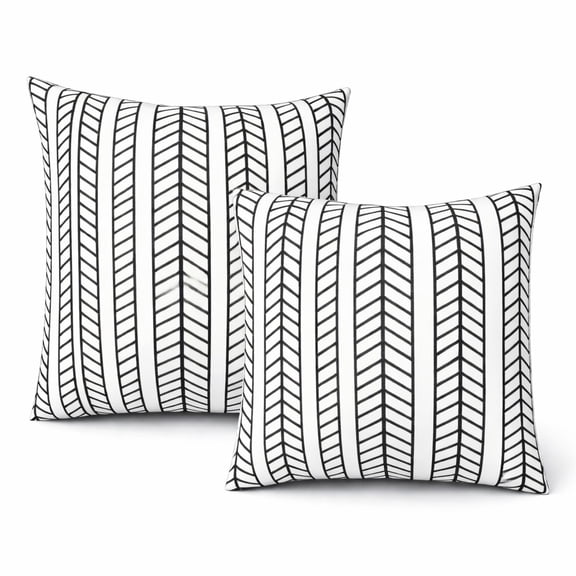 2 Pack Outdoor Throw Pillows, Waterproof & Fade-Resistant Patio Cushions, 18x18 Inch Decorative Outdoor Pillows for Garden, Porch, Balcony & Poolside Furniture