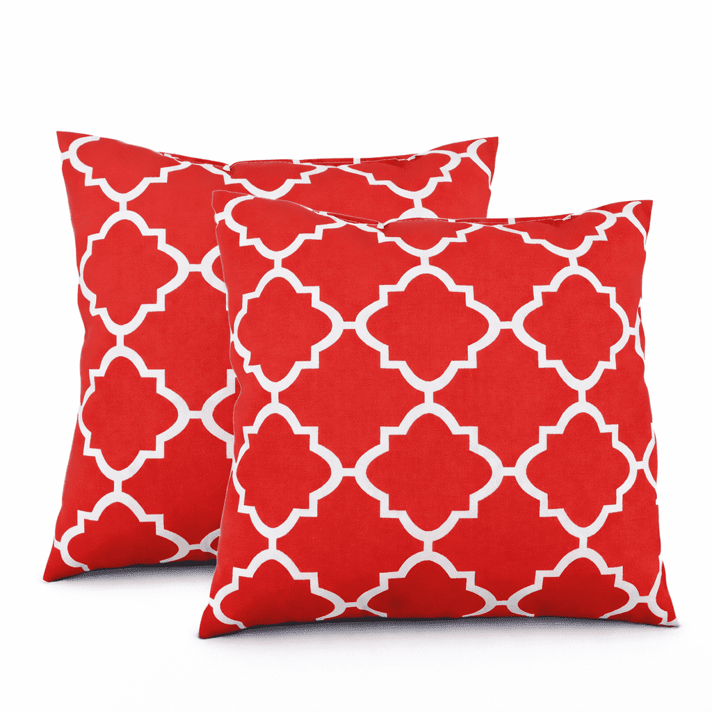 2 Pack Outdoor Throw Pillows, Waterproof & Fade-Resistant Patio Cushions, 18x18 Inch Decorative Outdoor Pillows for Garden, Porch, Balcony & Poolside Furniture