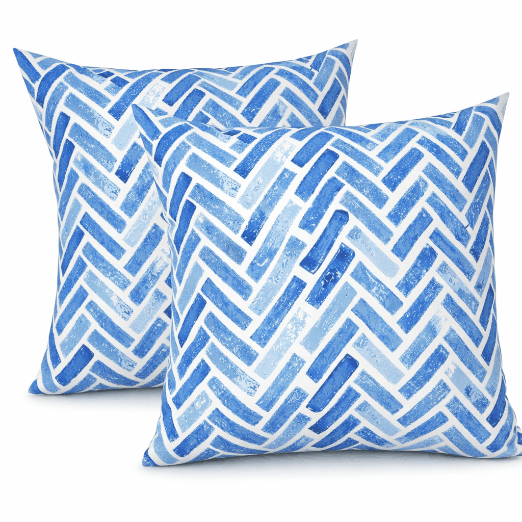 2 Pack Outdoor Throw Pillows, Waterproof & Fade-Resistant Patio Cushions, 18x18 Inch Decorative Outdoor Pillows for Garden, Porch, Balcony & Poolside Furniture
