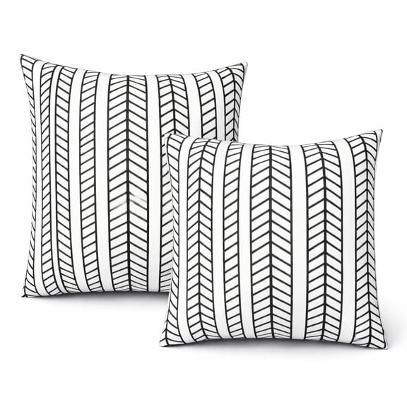 2 Pack Outdoor Throw Pillows, Waterproof & Fade-Resistant Patio Cushions, 18x18 Inch Decorative Outdoor Pillows for Garden, Porch, Balcony & Poolside Furniture