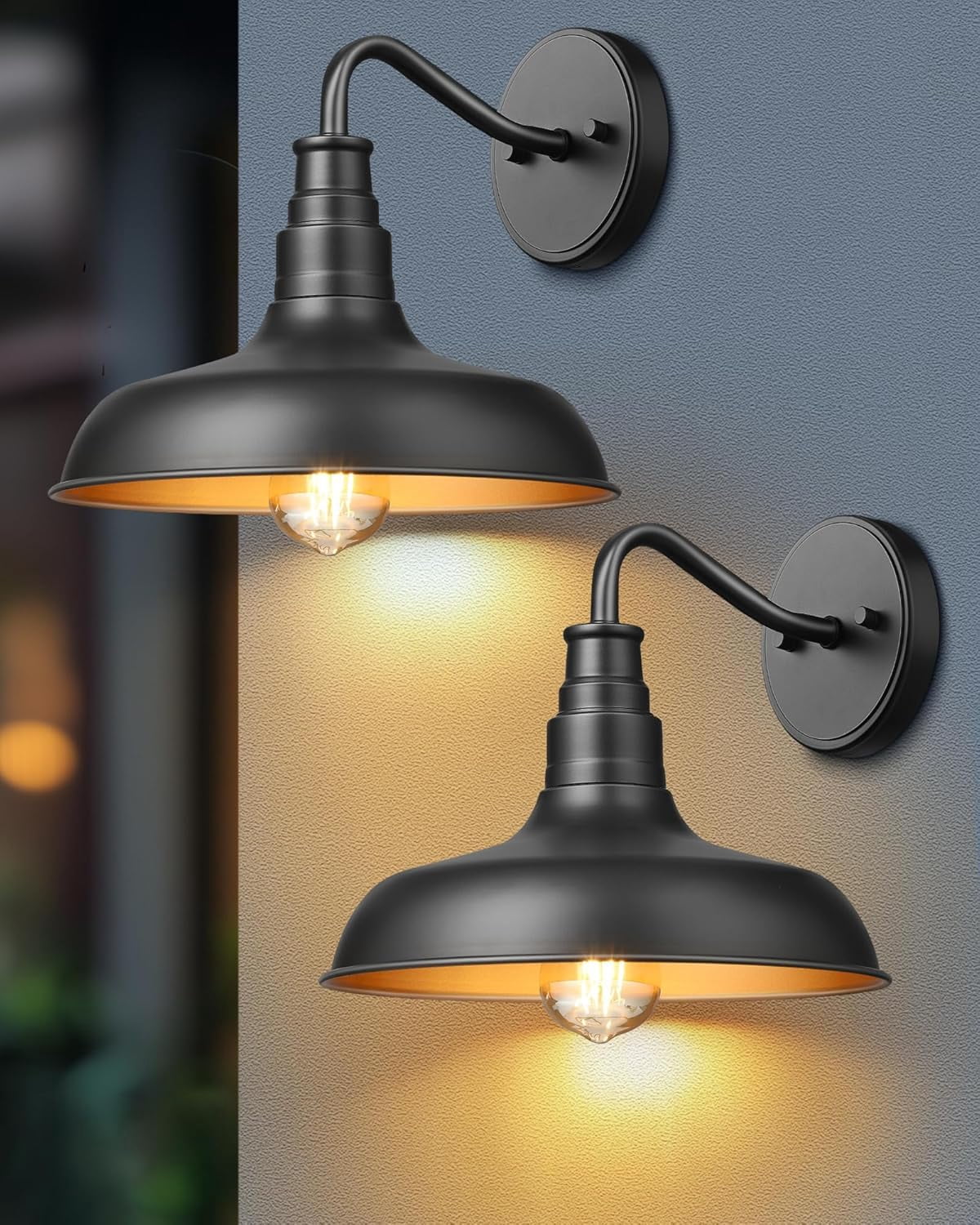 Rectangular Outdoor Wall Lamp, Glass Exterior Sconce Lighting Fixture...
