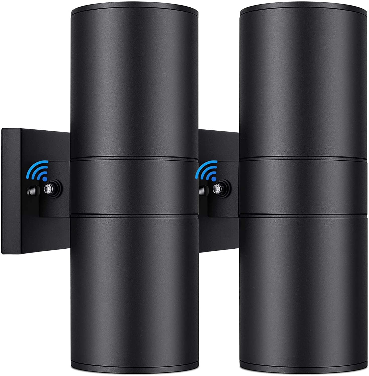 2 Pack Outdoor Wall Light with Dusk to Dawn Sensor,Wall Mount Black