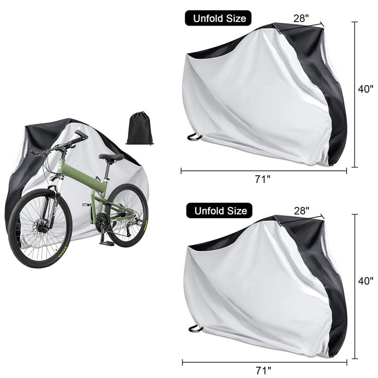 GameXcel 2 Pack Outdoor Waterproof Bike Covers Storage Shelter for Mountain and Road Bikes Size Medium 76x40x27 Black