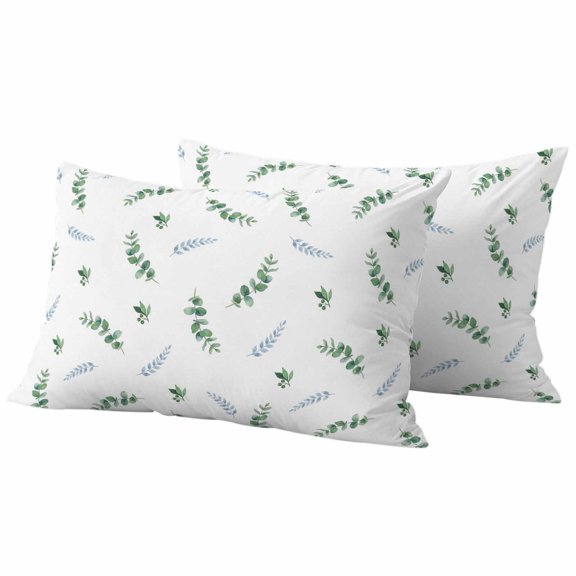 2 Pack Outdoor Waterproof Throw Pillow Covers,Farmhouse Eucalyptus Leaves Decorative Rectangle Pillow Case Patio Pillowcases for Chair Couch Sofa 20x12in