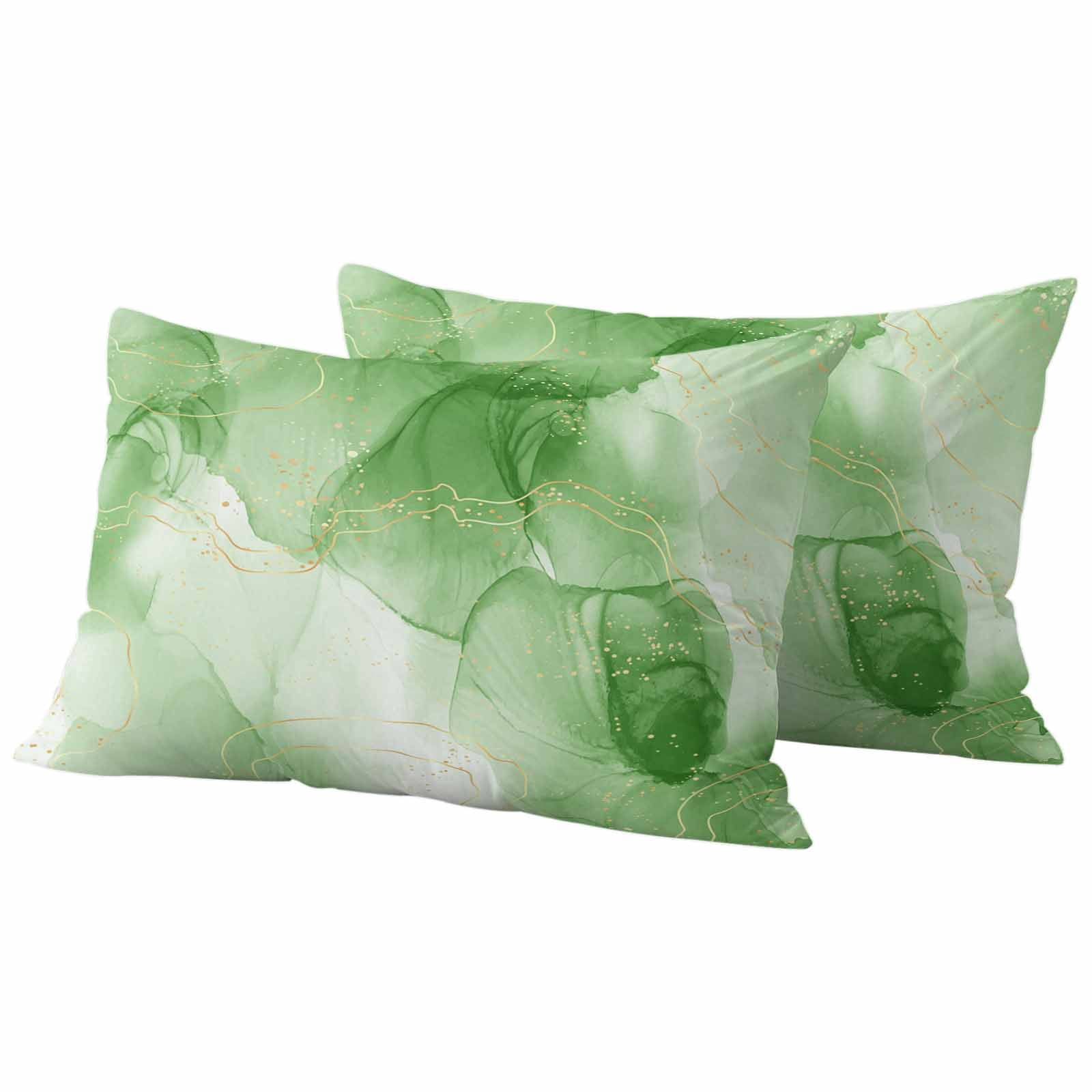 2 Pack Outdoor Waterproof Throw Pillow Covers,Modern Green Ombre and ...