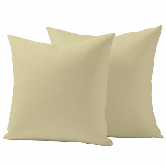 2 Pack Outdoor Waterproof Throw Pillow Covers,Pure Color Yellow Decorative Square Pillow Case Patio Pillowcases for Chair Couch Sofa 16x16in
