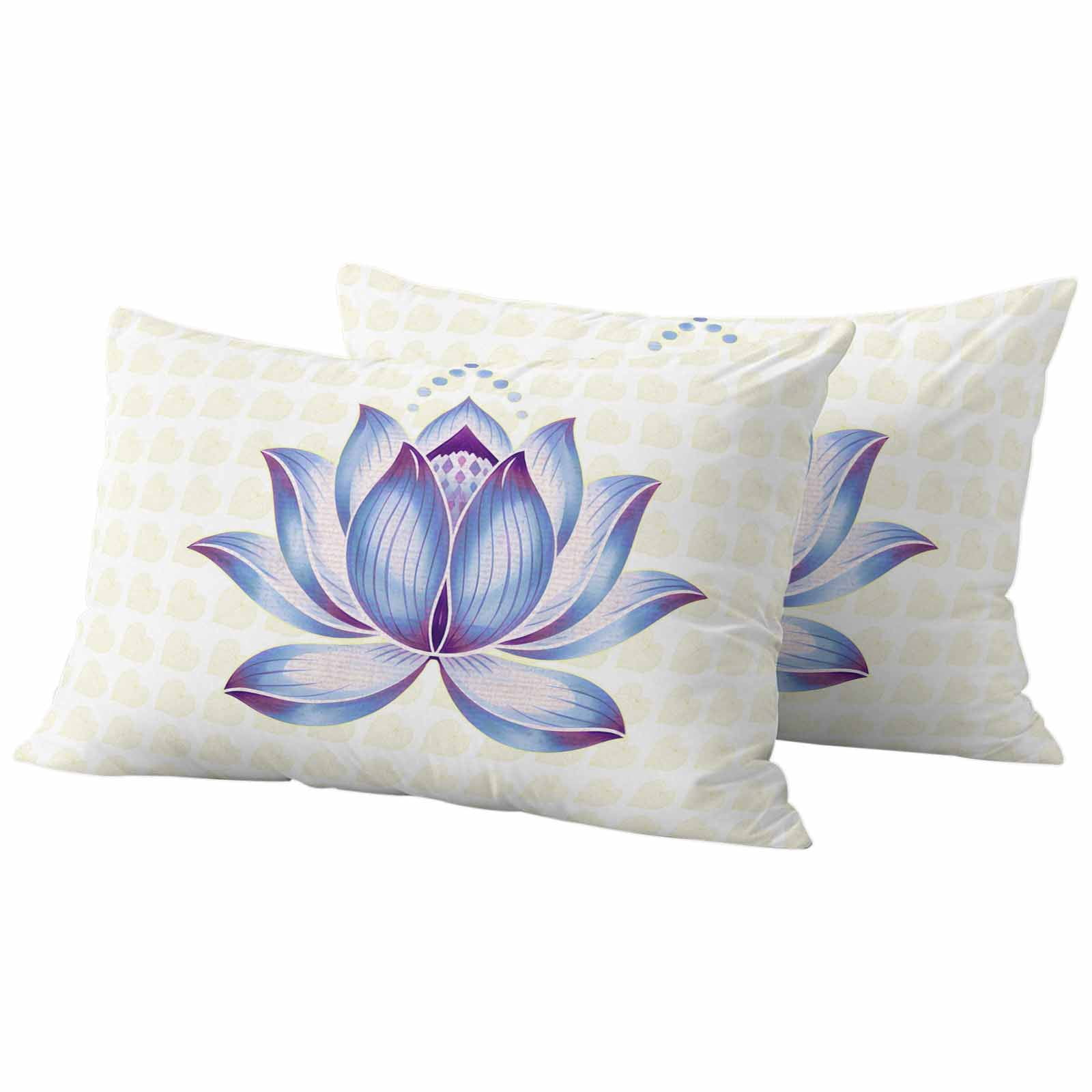 2 Pack Outdoor Waterproof Throw Pillow Covers,Purple Lotus Flower ...
