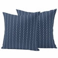 thumbnail image 1 of 2 Pack Outdoor Waterproof Throw Pillows, Abstract Blue White Chevron Texture Decorative Square Pillow Case Patio Pillows for Chair Couch Sofa 16x16in, 1 of 9