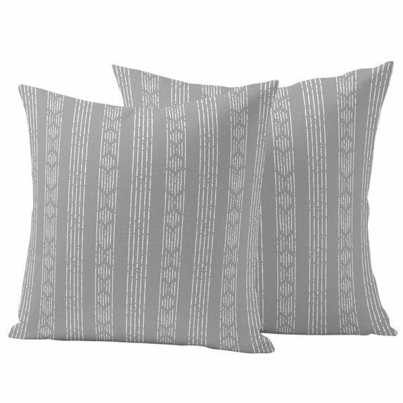 2 Pack Outdoor Waterproof Throw Pillow Covers,Abstract Classic Striped Decorative Square Pillow Case Patio Pillowcases for Chair Couch Sofa 16x16in