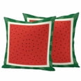 thumbnail image 1 of 2 Pack Outdoor Waterproof Throw Pillow Covers,Abstract Summer Watermelon Texture Decorative Square Patio Pillowcases for Chair Couch Sofa 16x16in, 1 of 9