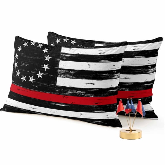 2 Pack Outdoor Waterproof Throw Pillows,American Flag Independence Day Decorative Rectangle Pillow Case Patio Pillows for Chair Couch Sofa 20x12in