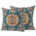 thumbnail image 1 of 2 Pack Outdoor Waterproof Throw Pillow Covers,Bohemia Terracotta Flower Decorative Square Pillow Case Patio Pillowcases for Chair Couch Sofa 16x16in, 1 of 9