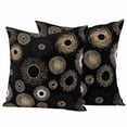 thumbnail image 1 of 2 Pack Outdoor Waterproof Throw Pillow Covers,Boho Gold Line Circle Decorative Square Pillow Case Patio Pillowcases for Chair Couch Sofa 16x16in, 1 of 9