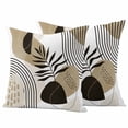 thumbnail image 1 of 2 Pack Outdoor Waterproof Throw Pillow Covers,Brown Mid Century Abstract Boho Lines Decorative Square Pillow Case Patio Pillowcases for Chair Couch Sofa 18x18in, 1 of 9
