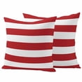 thumbnail image 1 of 2 Pack Outdoor Waterproof Throw Pillow Covers,Christmas Red White Striped Decorative Square Pillow Case Patio Pillowcases for Chair Couch Sofa 16x16in, 1 of 9