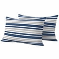 thumbnail image 1 of 2 Pack Outdoor Waterproof Throw Pillow Covers,Classic Modern Striped Decorative Rectangle Pillow Case Patio Pillowcases for Chair Couch Sofa 20x12in, 1 of 9