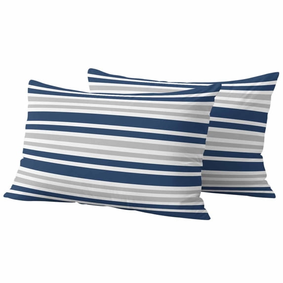 2 Pack Outdoor Waterproof Throw Pillow Covers,Classic Modern Striped Decorative Rectangle Pillow Case Patio Pillowcases for Chair Couch Sofa 20x12in
