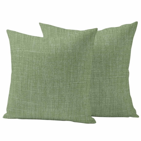 2 Pack Outdoor Waterproof Throw Pillow Covers,Classic Solid Green Decorative Square Pillow Case Patio Pillowcases for Chair Couch Sofa 18x18in