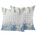 thumbnail image 1 of 2 Pack Outdoor Waterproof Throw Pillow Covers,Farmhouse Blue Hydrangeas Flower Leaves Decorative Patio Pillowcases for Chair Couch Sofa 16x16in, 1 of 9