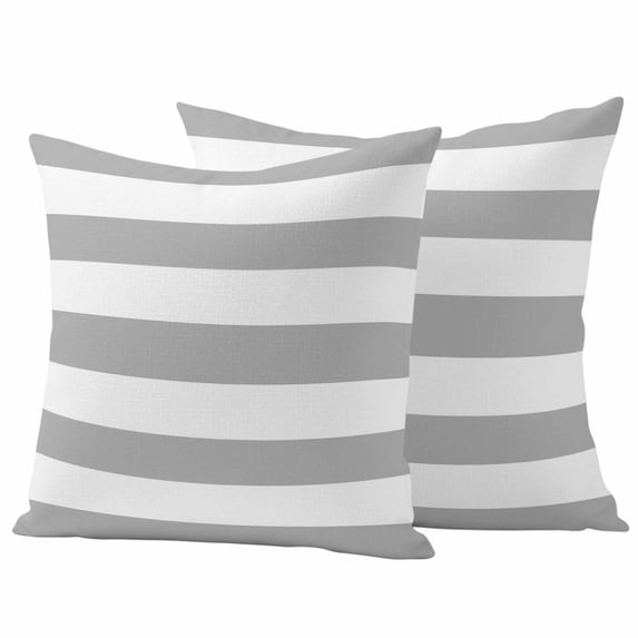2 Pack Outdoor Waterproof Throw Pillows, Farmhouse Simplicity Stripes Decorative Square Pillow Case Patio Pillows for Chair Couch Sofa 18x18in