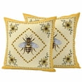 thumbnail image 1 of 2 Pack Outdoor Waterproof Throw Pillow Covers,Farmhouse Sunflower Bee Decorative Square Pillow Case Patio Pillowcases for Chair Couch Sofa 16x16in, 1 of 9