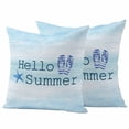 thumbnail image 1 of 2 Pack Outdoor Waterproof Throw Pillow Covers,Hello Summer Starfish Flip Flops Decorative Square Patio Pillowcases for Chair Couch Sofa 16x16in, 1 of 9
