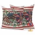 thumbnail image 1 of 2 Pack Outdoor Waterproof Throw Pillow Covers,Independence Day Colorful Floral Decorative Square Patio Pillowcases for Chair Couch Sofa 16x16in, 1 of 9