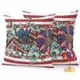 thumbnail image 1 of 2 Pack Outdoor Waterproof Throw Pillow Covers,Independence Day Sunflower Leopard USA Flag Decorative Patio Pillowcases for Chair Couch Sofa 18x18in, 1 of 9